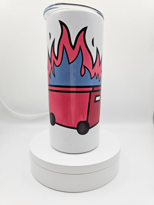 Dumpster fire travel mug