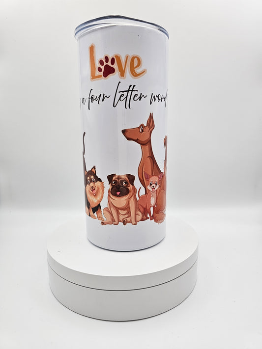 Love is a four letter word travel mug