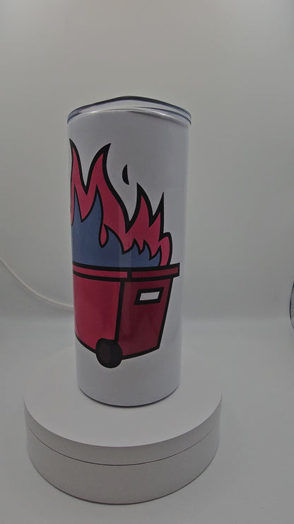 Dumpster fire travel mug