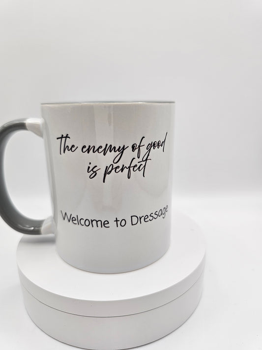 Dressage themed ceramic cup