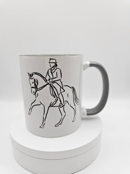 Dressage themed ceramic cup
